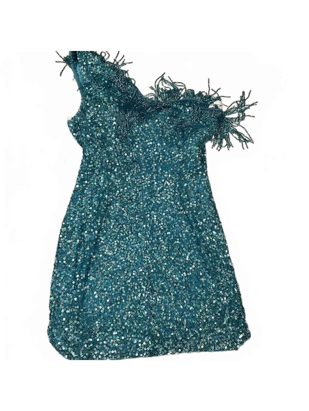 Rachel Allan Sequin Fringe Party Dress NWT - Picture 3 of 4